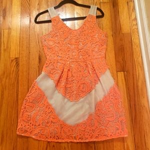 Asymmetric lace dress